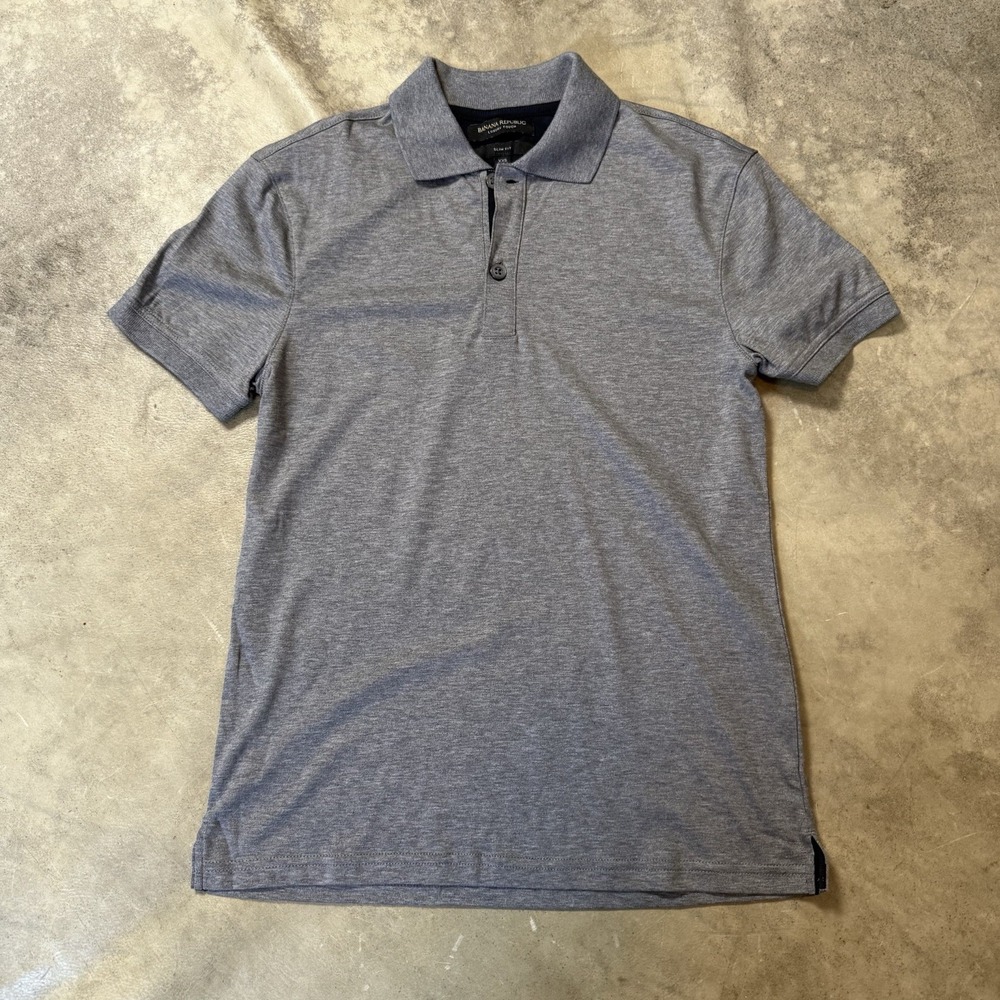 Banana Republic Polo Shirt Mens Size XXS Gray Luxury Touch Performance Slim Fit